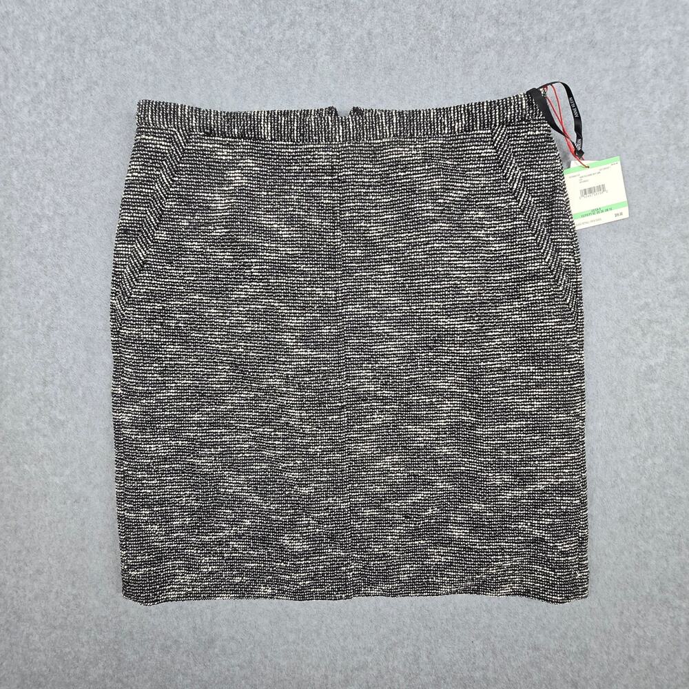NWT Anne Klein Skirt Size 8 Black White Tweed Knee Length Pencil